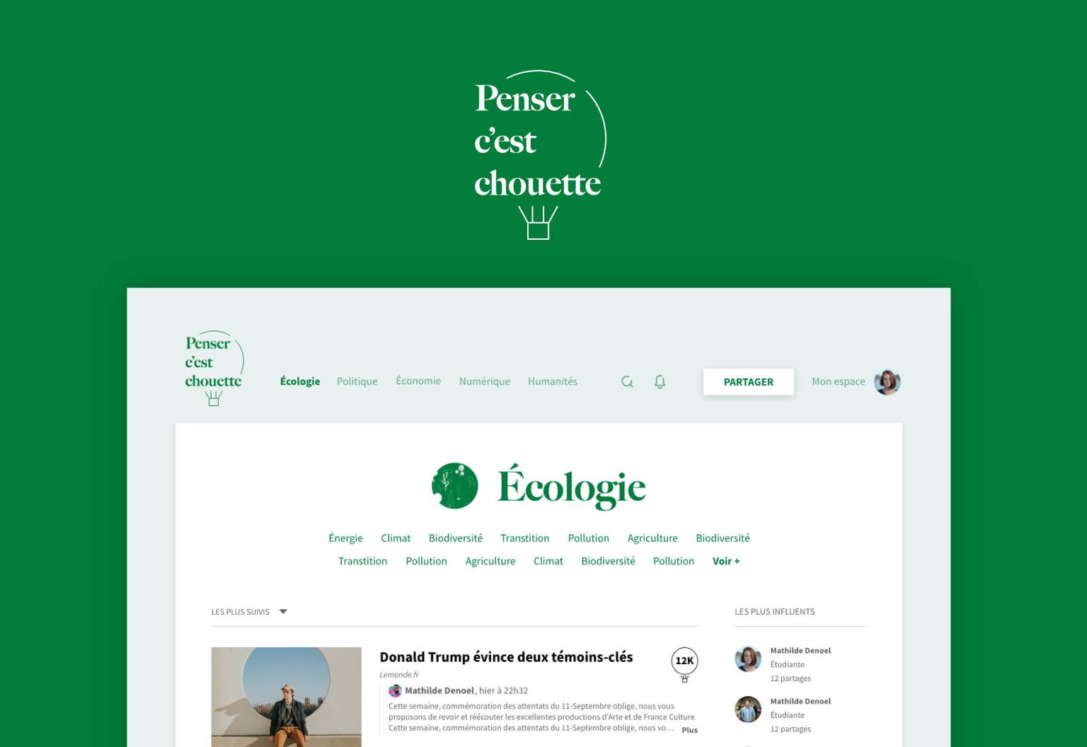 Ecology Page for Penser c'est Chouette